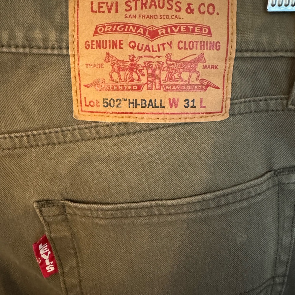 Levi's Olive Green 502 Hi-Ball Jeans
